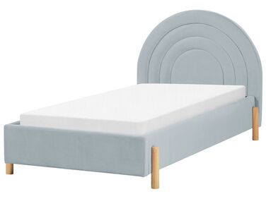 Lit d'enfant Velours ANET 90 x 200 cm Bleu clair