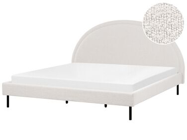 Lit avec sommier Bouclé MARGUT 180 x 200 cm Blanc