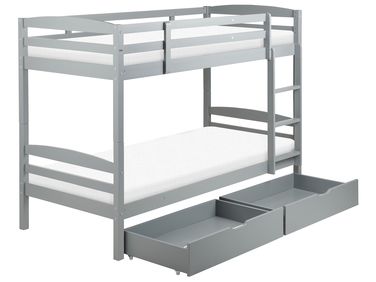 Lit superposé Bois de pin REGAT 90 x 200 cm Gris