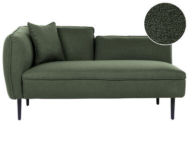 Chaise longue côté gauche CHEVANNES Bouclé Vert foncé