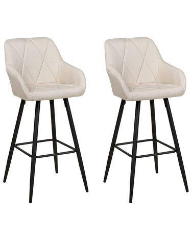 Lot de 2 chaises de bar DARIEN Beige clair