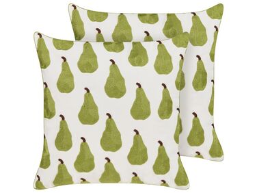 Lot de 2 coussins décoratifs TRACHELIUM 45 x 45 cm Vert Motif de plante