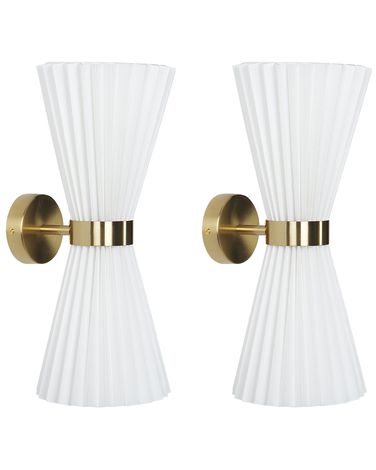 Lot de 2 lampes murales TELANG Coton Blanc