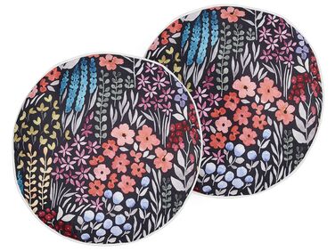 Lot de 2 coussins d'extérieur CASTELARO Motif floral 40 x 40 cm Multicolore