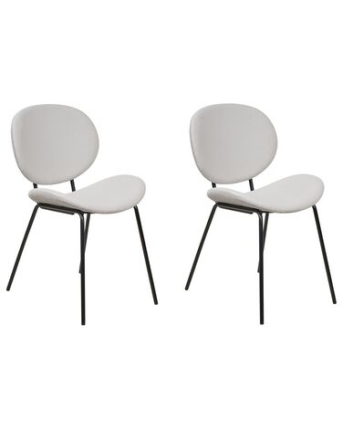 Lot de 2 chaises de salle à manger LUANA Velours Gris clair