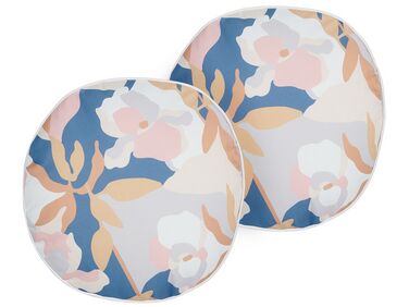 Lot de 2 coussins d'extérieur VEREZZI Motif floral 40 x 40 cm Multicolore