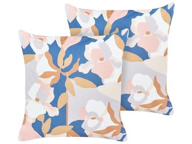 Lot de 2 coussins d'extérieur VEREZZI Motif floral 45 x 45 cm Multicolore