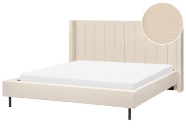 Lit avec sommier Bouclé VILLETTE 180 x 200 cm Beige