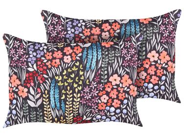 Lot de 2 coussins d'extérieur CASTELARO Motif floral 40 x 60 cm Multicolore