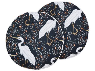 Lot de 2 coussins d'extérieur PIANAZZO Motif animal 40 x 40 cm Noir