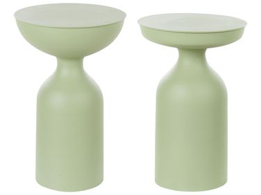 Lot de 2 tables d’appoint COTA/TENJO Métal Vert clair