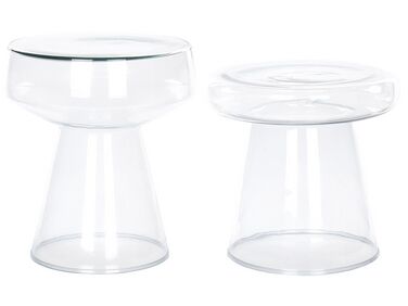Lot de 2 tables d’appoint LAGUNA/CALDERA Transparent
