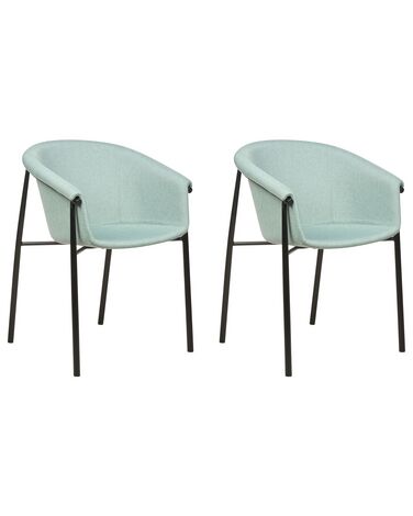 Lot de 2 chaises de salle à manger AMES Tissu Vert menthe