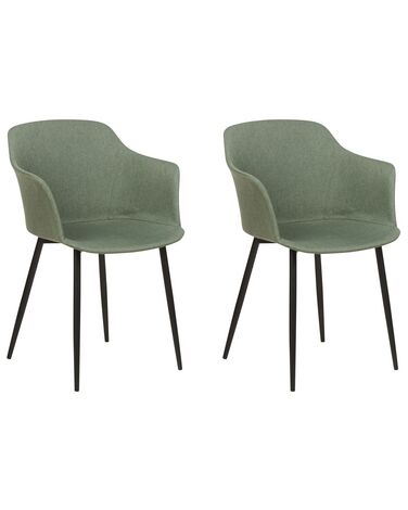 Lot de 2 chaises de salle à manger ELIM Tissu Vert foncé
