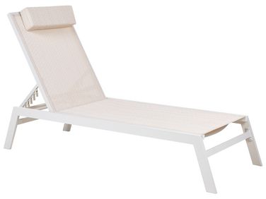 Ligstoel CATANIA kantelbaar Metaal Beige