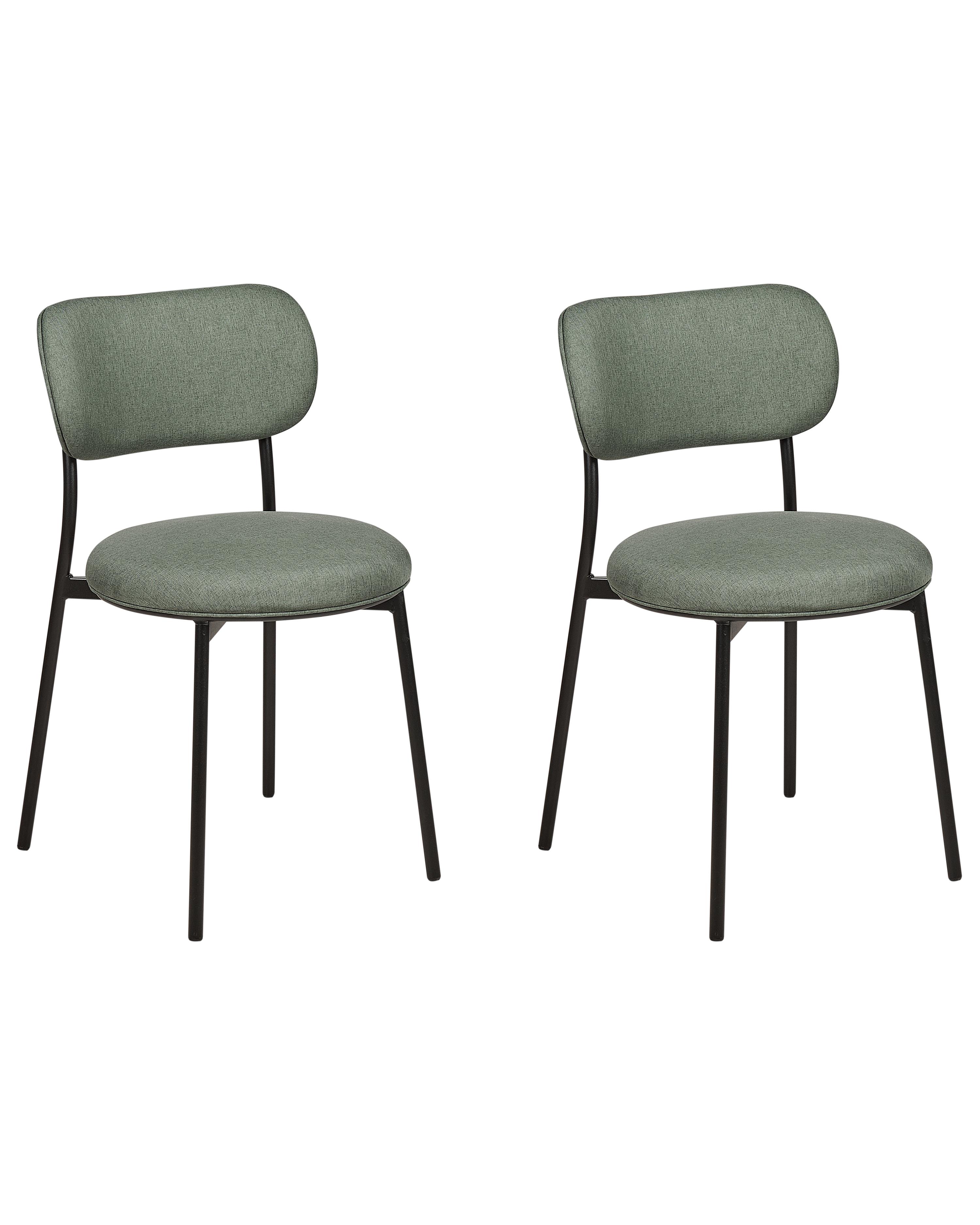 Lot de 2 chaises de salle à manger CASEY Tissu Vert foncé