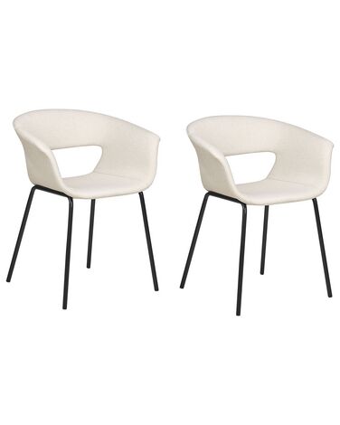 Lot de 2 chaises de salle à manger ELMA Tissu Beige clair