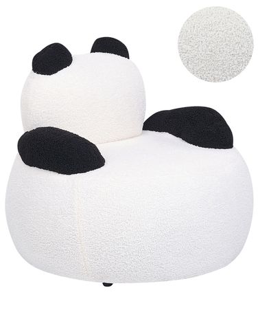 Kinderfauteuil Panda VIBY Bouclé Wit