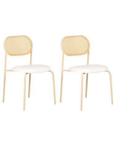 Lot de 2 chaises de salle à manger ADAVER Métal Marron clair