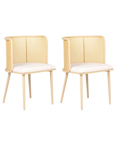 Lot de 2 chaises de salle à manger KOBUK Métal Marron clair