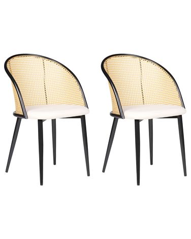 Lot de 2 chaises de salle à manger CORNELL Métal Noir