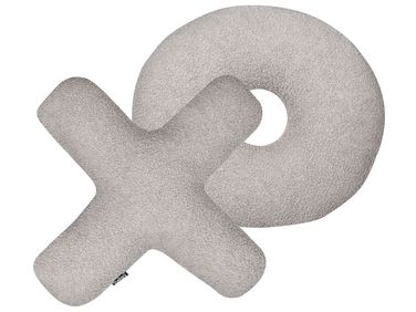 Lot de 2 coussins décoratifs HESPERIS Bouclé Gris clair Unicolore