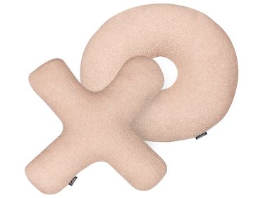 Lot de 2 coussins décoratifs HESPERIS Bouclé Rose pastel Unicolore