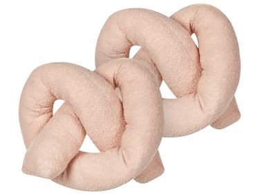 Lot de 2 coussins décoratifs GLADIOLUS Bouclé 172 x 14 cm Rose Unicolore
