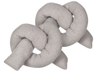 Lot de 2 coussins décoratifs GLADIOLUS Bouclé 172 x 14 cm Gris Unicolore