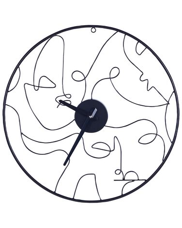 Wall Clock MENTON 50 cm Metal Black