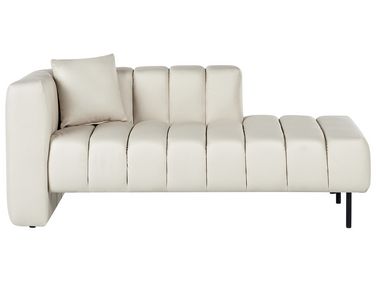 Left-Hand Chaise Longue LANNILS Fabric Off-White