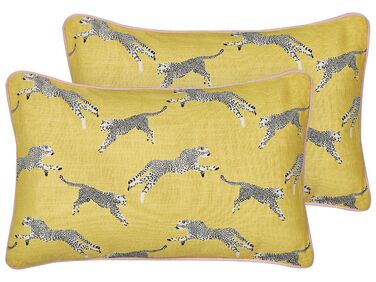 Lot de 2 coussins décoratifs ARALES Coton 30 x 50 cm Jaune