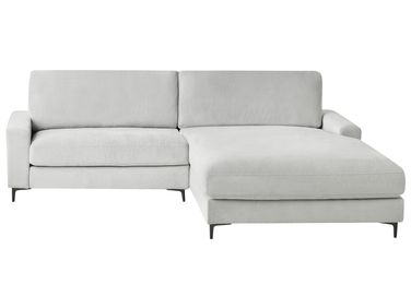 Corner Sofa 3 Seater MALOY Chenille Light Grey Left Hand