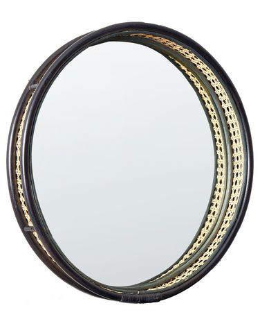 Miroir DAKSA 60 cm 60 cm Rotin Noir