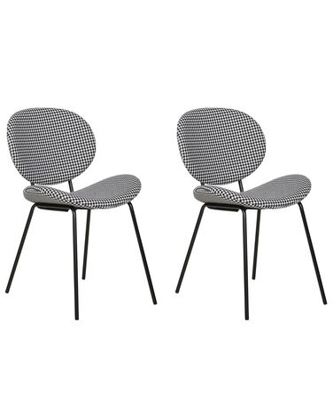 Lot de 2 chaises de salle à manger LUANA Tissu Noir/blanc