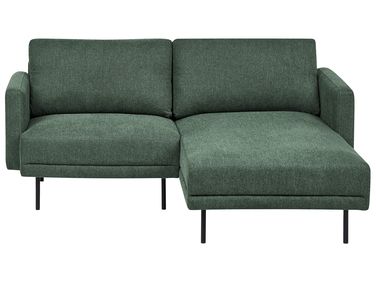 Corner Sofa 2 Seater BREDA Fabric Dark Green Left Hand