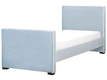 Lit avec sommier Velours TEENIE 90 x 200 cm Bleu clair