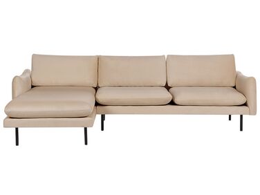 Hoekbank 4-zits VINTERBRO Fluweel Beige rechtszijdig