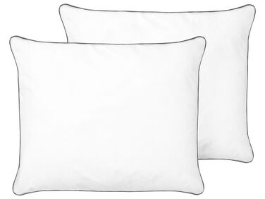 Lot de 2 oreillers PELISTER Haut Microfibre 50 x 60 cm Blanc