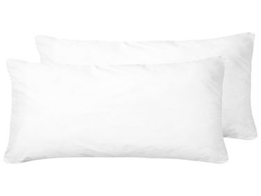 Lot de 2 oreillers ERRIGAL Bas Microfibre 40 x 80 cm Blanc