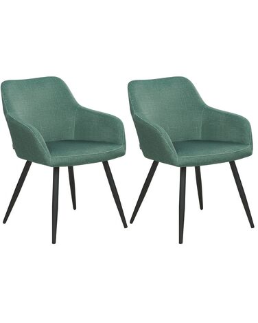 Lot de 2 chaises de salle à manger CASMALIA Velours Vert foncé
