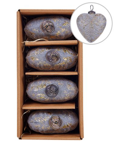 Lot de 4 boules FERIABLE Verre Gris
