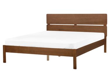 Lit avec sommier Bois BOISSET 160 x 200 cm Marron foncé