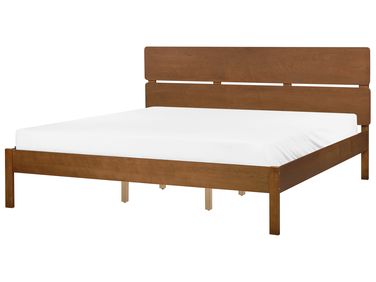 Lit avec sommier Bois BOISSET 180 x 200 cm Marron foncé