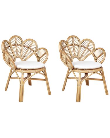Lot de 2 chaises paon FLORENTINE II Rotin Naturel