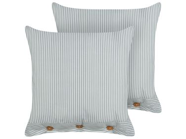 Lot de 2 coussins décoratifs SEBRINE 45 x 45 cm Vert menthe À rayure