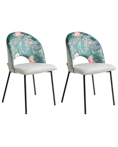 Lot de 2 chaises de salle à manger COVELO Velours Vert menthe