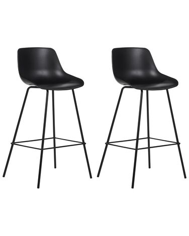 Set of 2 Bar Chairs EMMET Black