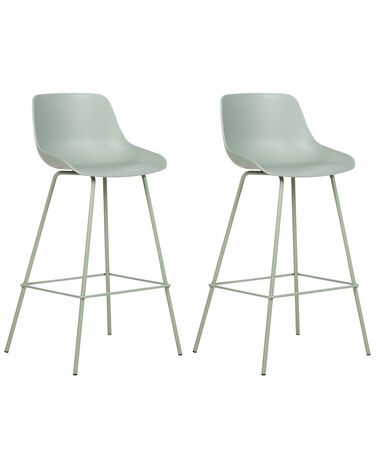 Lot de 2 chaises de bar EMMET Vert clair