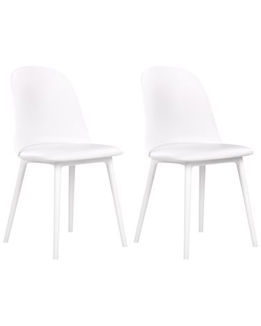 Lot de 2 chaises de salle à manger FOMBY Blanc
